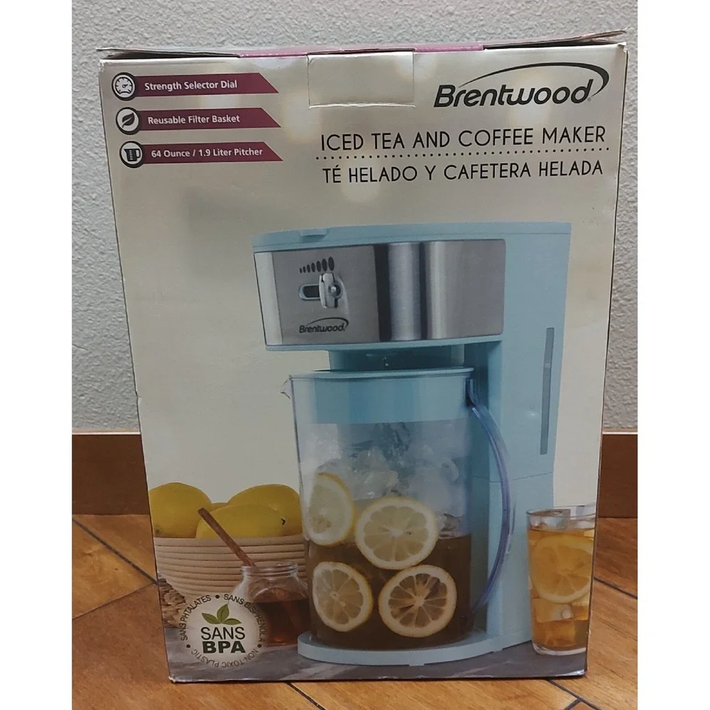Brand New Brentwood KT-2150 Iced Tea and Coffee Maker with 64oz Pitcher